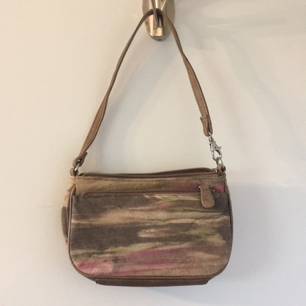 Genuine Leather Watercolor Shoulder Bag
